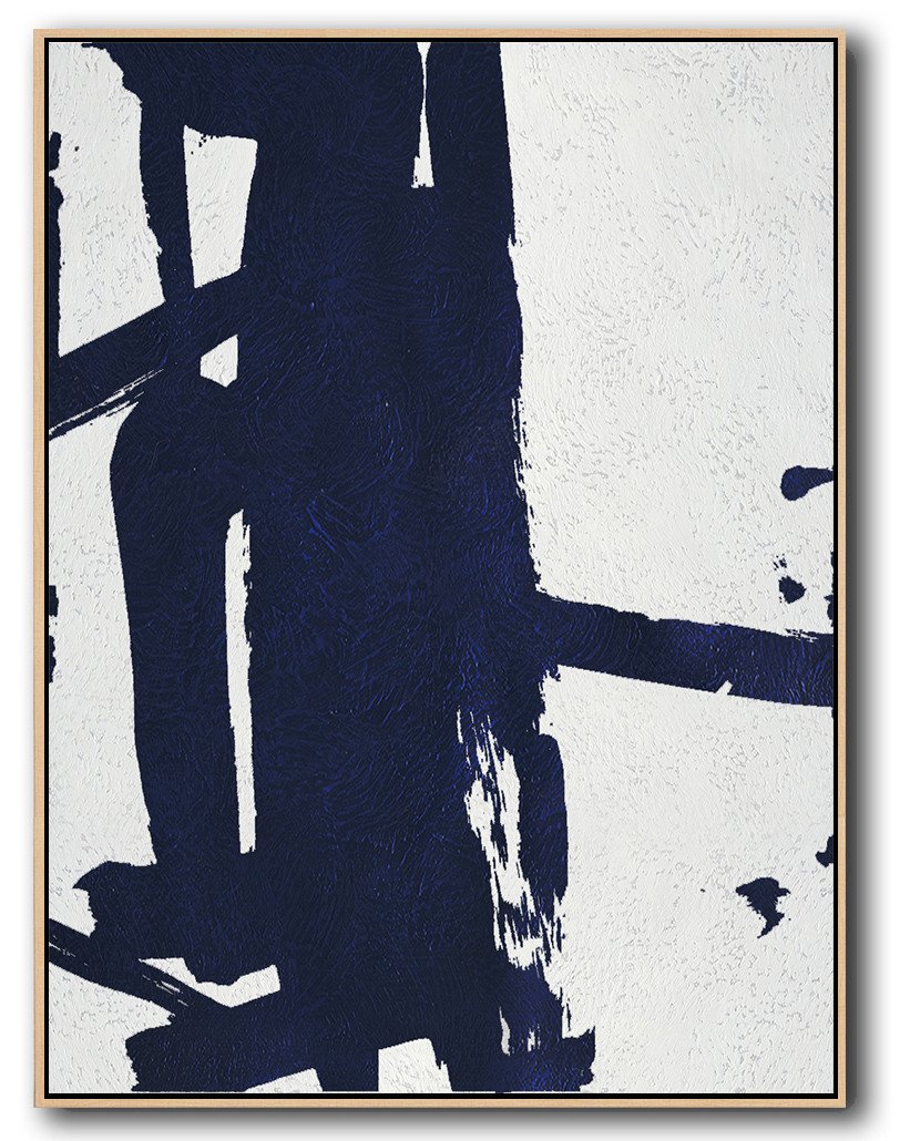 Buy Hand Painted Navy Blue Abstract Painting Online - Print My Canvas Huge